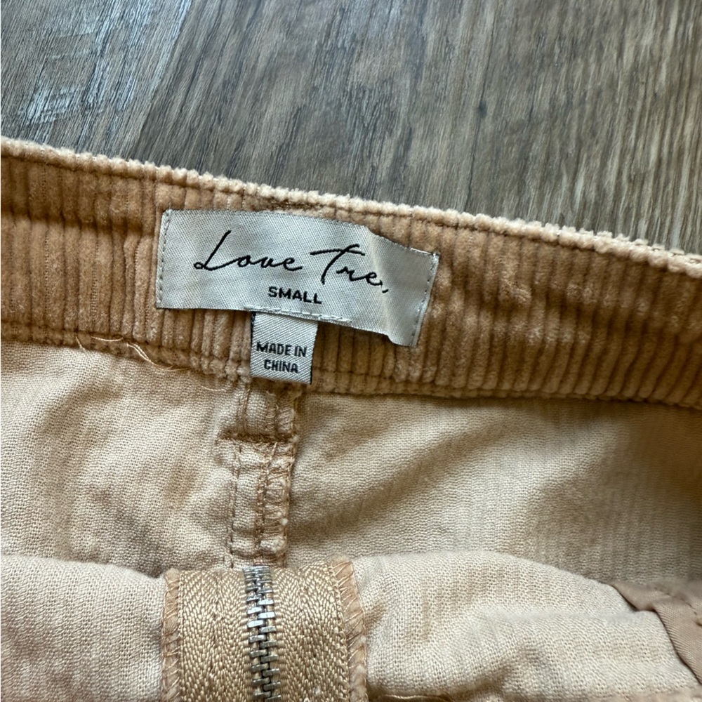 Love Tree Tan Corduroy Zipper‑Front Mini Skirt • Size S - Picture 3 of 4